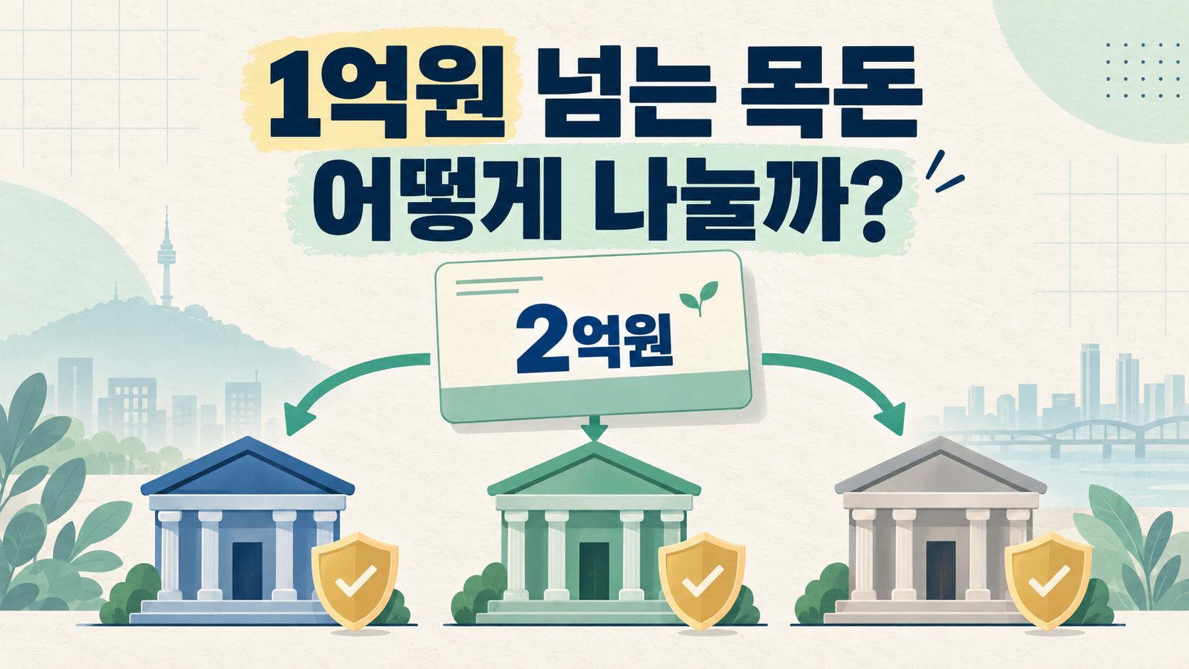 1억원이 넘는 목돈을 여러 금융회사로 나누는 방법을 나타낸 썸네일