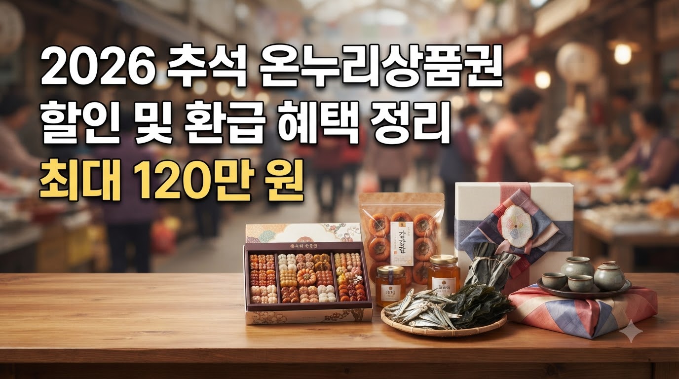 2026년 추석 온누리상품권 할인 및 농축수산물 환급 혜택 안내