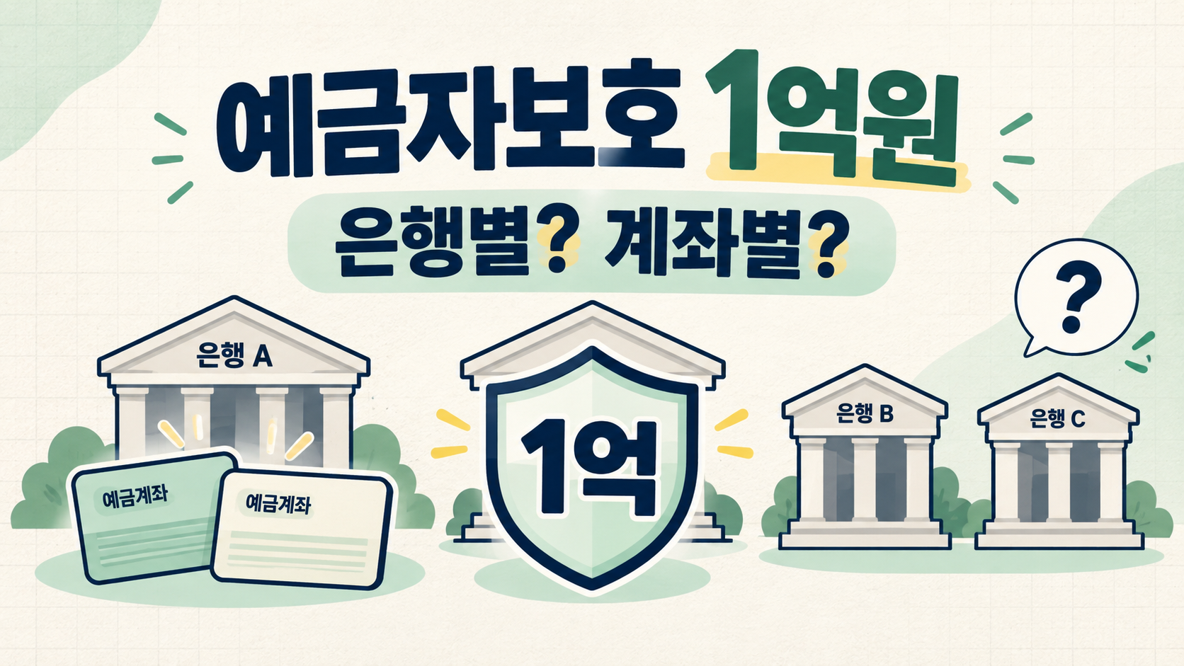 예금자보호 1억원이 금융회사별로 적용되는 기준을 설명한 썸네일
