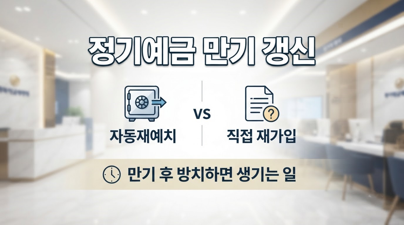 정기예금 만기 갱신 시 자동재예치와 직접 재가입 차이점 및 주의사항 정리