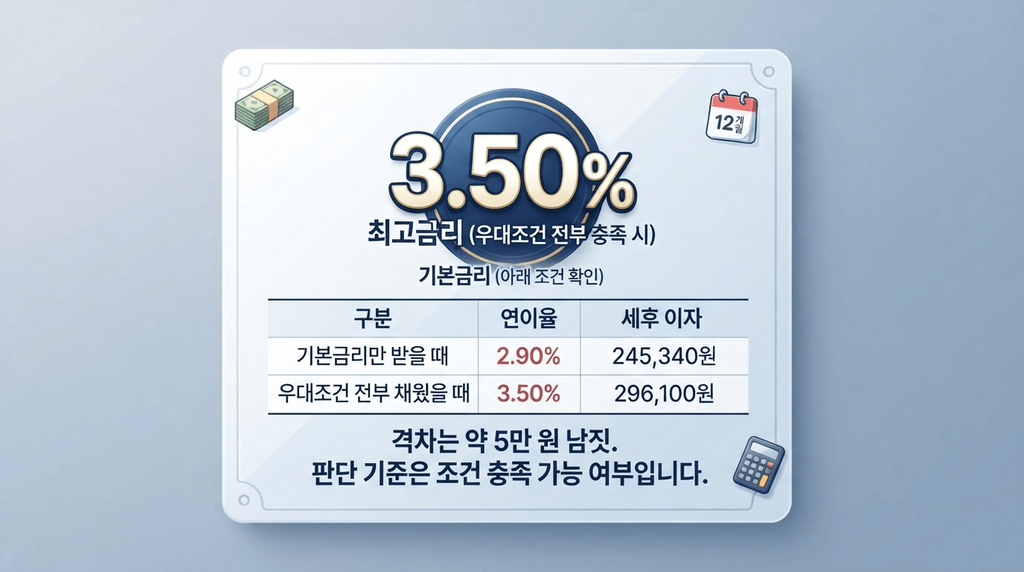 정기예금 우대 조건 전 후 비교