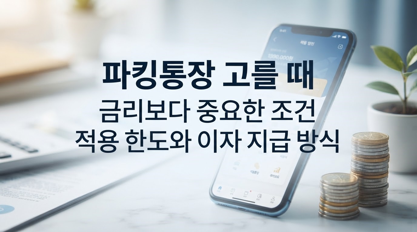 파킹통장 선택 시 금리보다 중요한 적용 한도 및 이자 지급 방식 비교